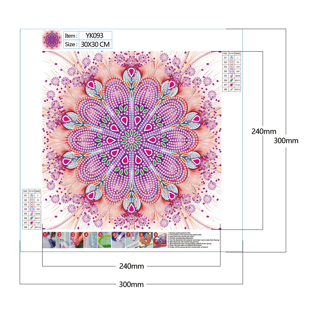 Flowers - Special Shaped Drill Diamond Painting 30*30CM