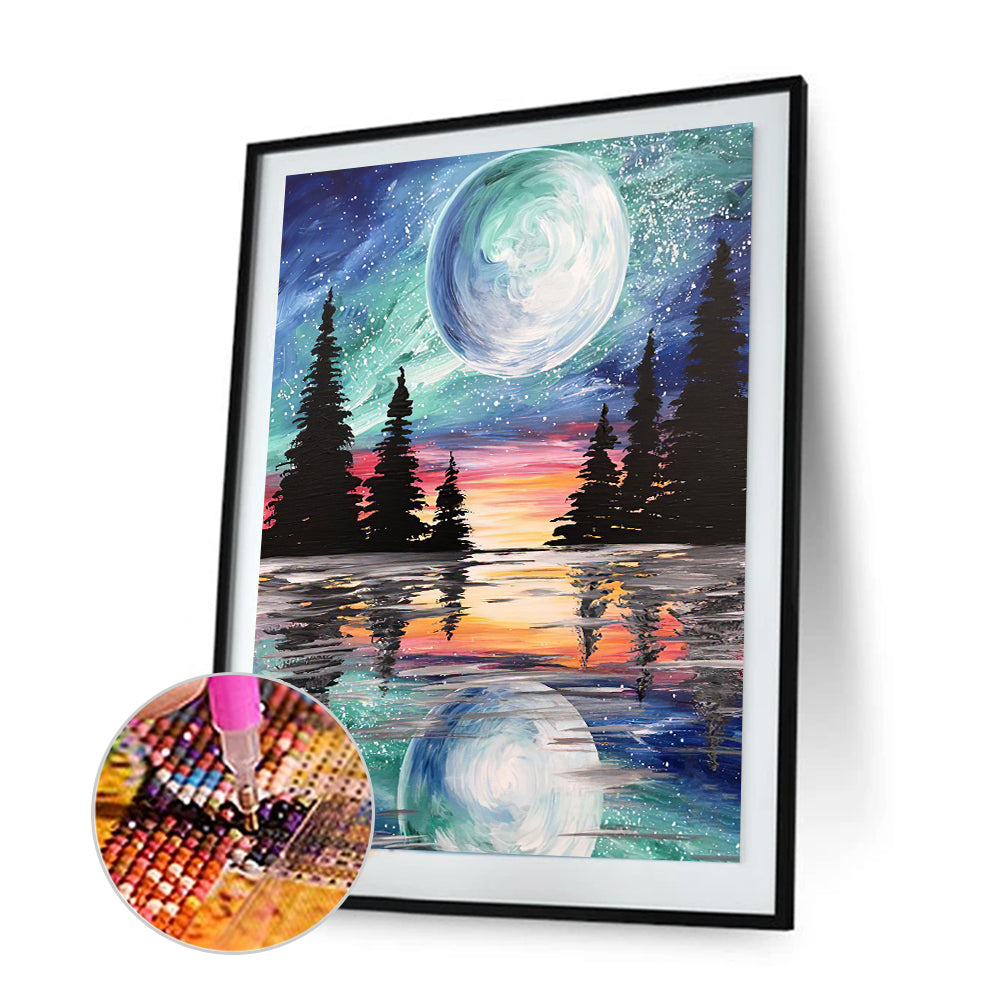 Moonlight Lake - Full Round Drill Diamond Painting 40*50CM