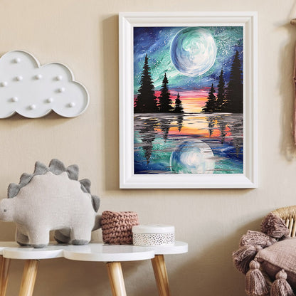 Moonlight Lake - Full Round Drill Diamond Painting 40*50CM