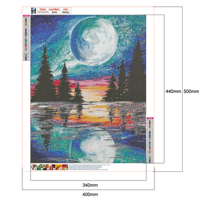 Moonlight Lake - Full Round Drill Diamond Painting 40*50CM