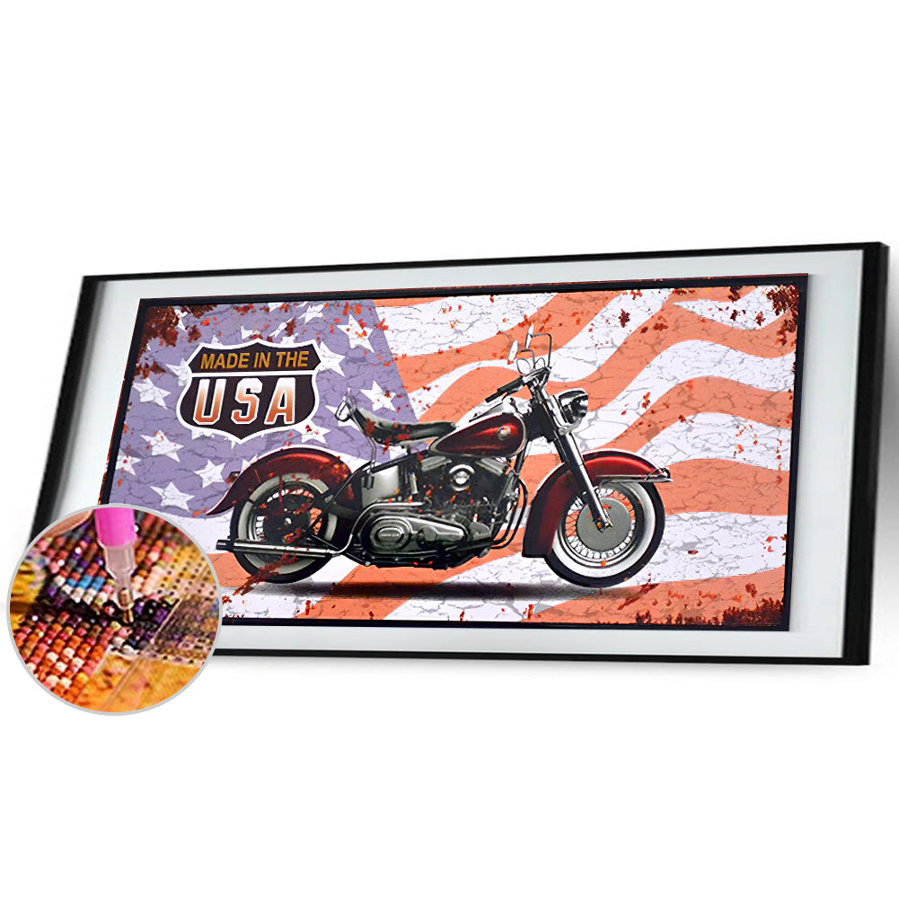 Retro Car - Full Round Drill Diamond Painting 60*30CM