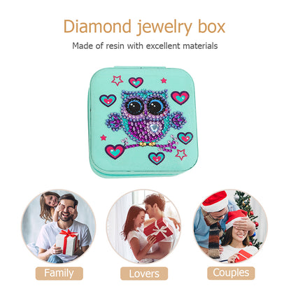 DIY Rhinestone Jewelry Storage Box Special Shape Diamond Resin Jewelry Case