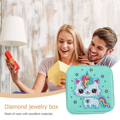 DIY Rhinestone Jewelry Storage Box Special Shape Diamond Resin Jewelry Case