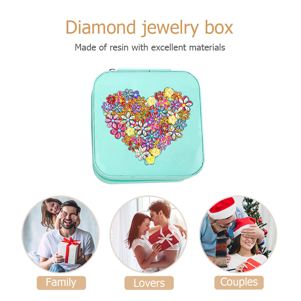 DIY Rhinestone Jewelry Storage Box Special Shape Diamond Resin Jewelry Case