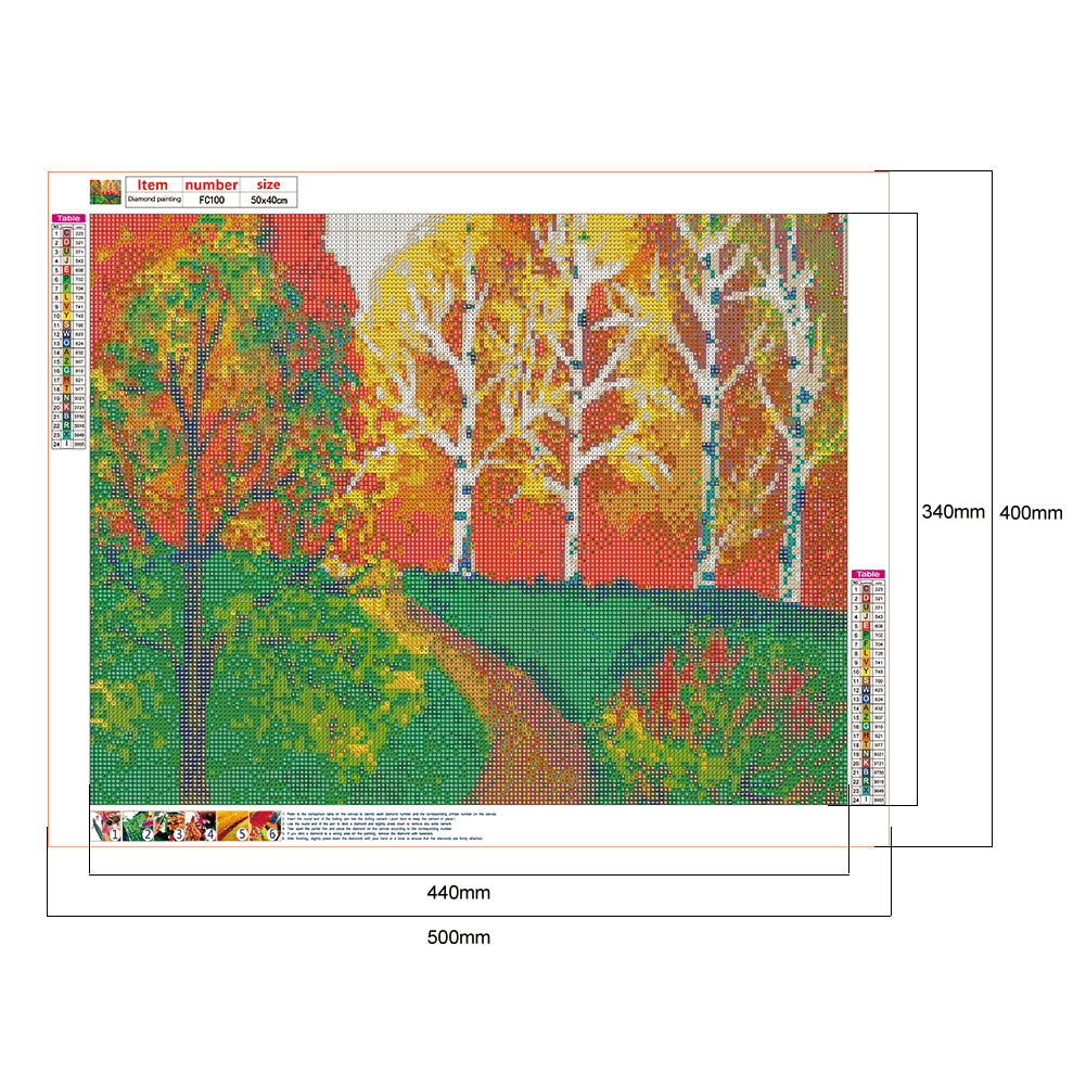 Tree - Full Square Drill Diamond Painting 50*40CM