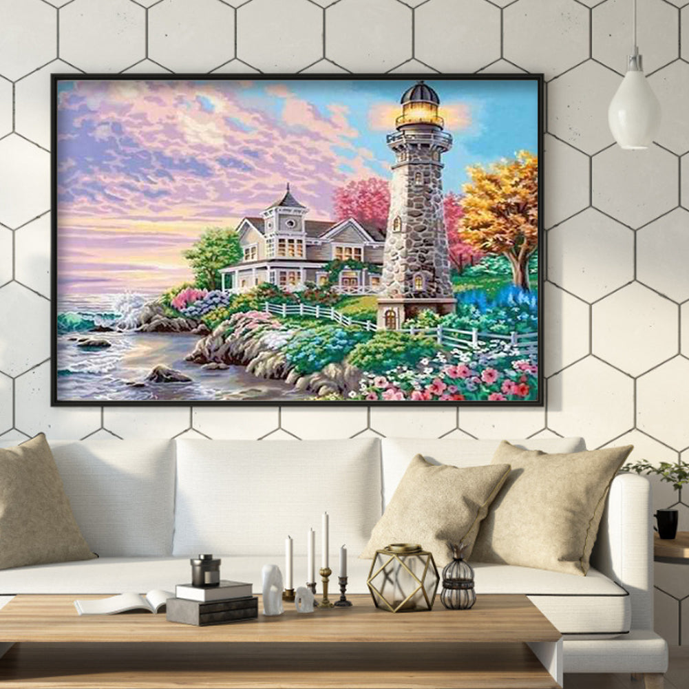 Beach House - Full Round Drill Diamond Painting 40*30CM