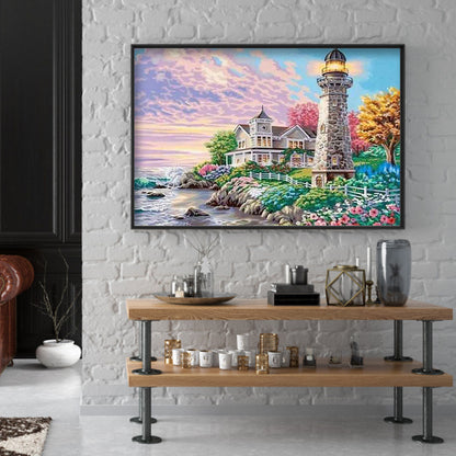 Beach House - Full Round Drill Diamond Painting 40*30CM