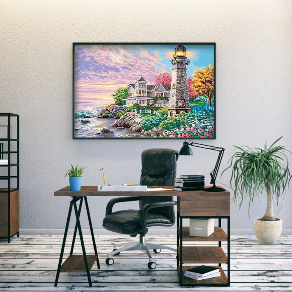 Beach House - Full Round Drill Diamond Painting 40*30CM