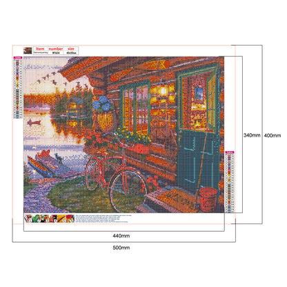 Lakeside Scenery - Full Round Drill Diamond Painting 50*40CM