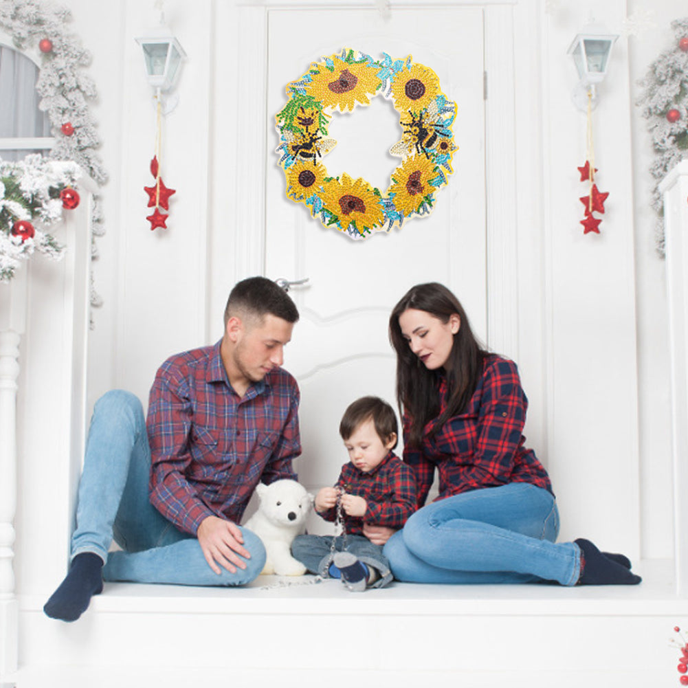 DIY Spot Drill Garland 5D Crystal Diamond Painting Art Flower Wreath Gift