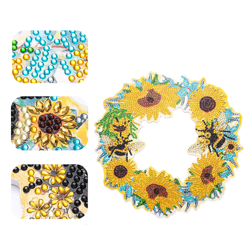 DIY Spot Drill Garland 5D Crystal Diamond Painting Art Flower Wreath Gift