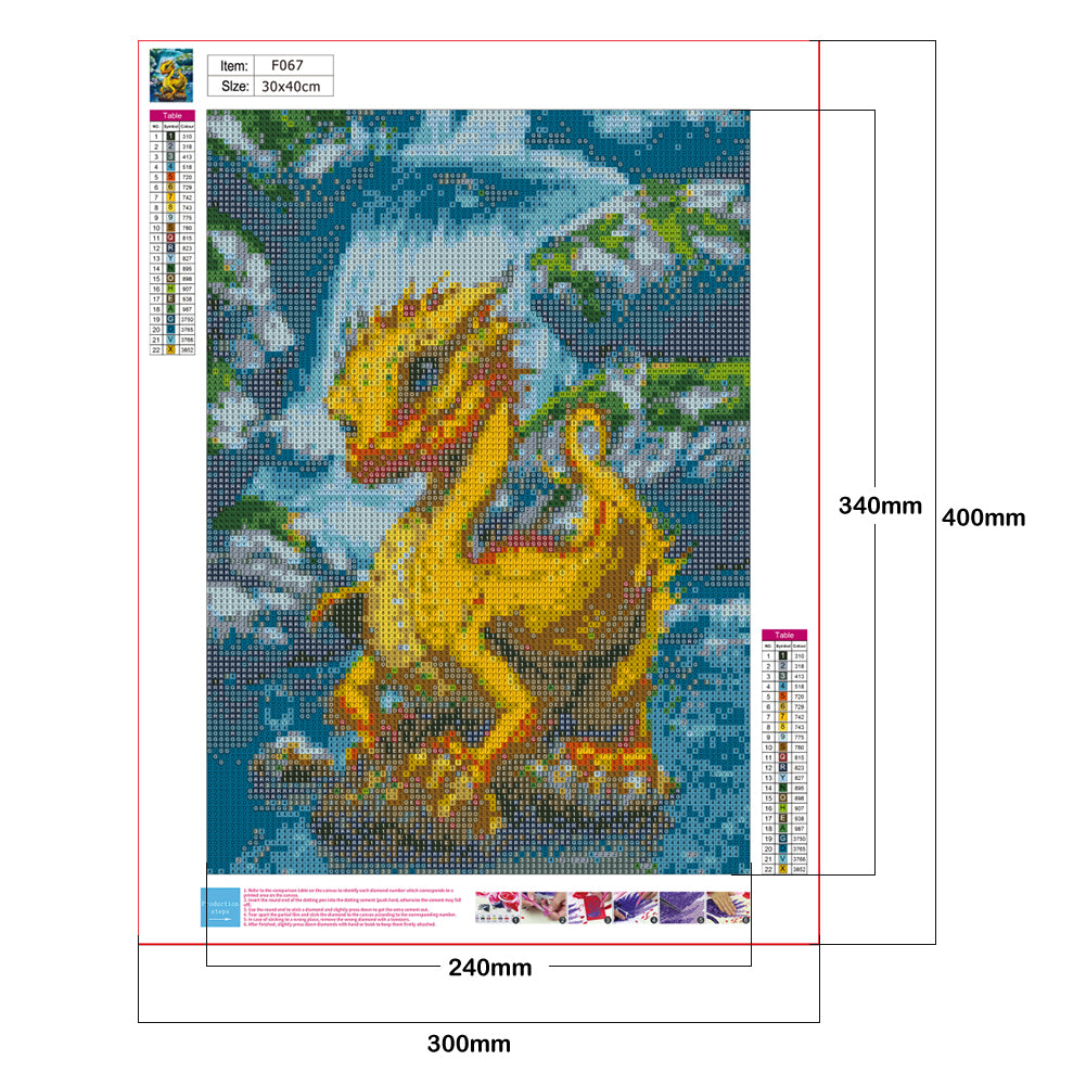 Dragon - Full Square Drill Diamond Painting 30*40CM