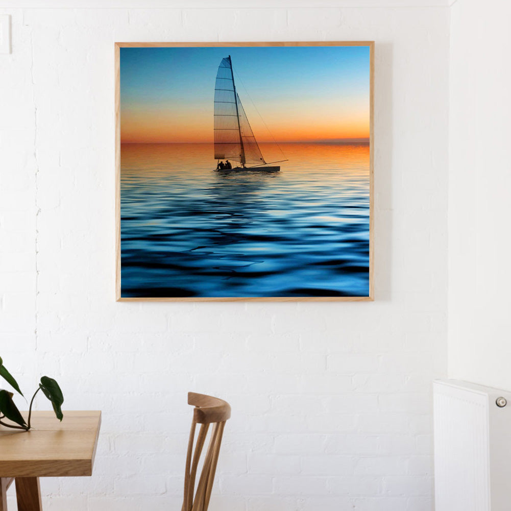 Boat - Full Round Drill Diamond Painting 40*40CM