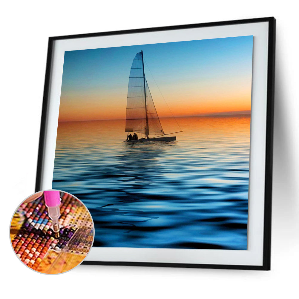 Boat - Full Round Drill Diamond Painting 40*40CM