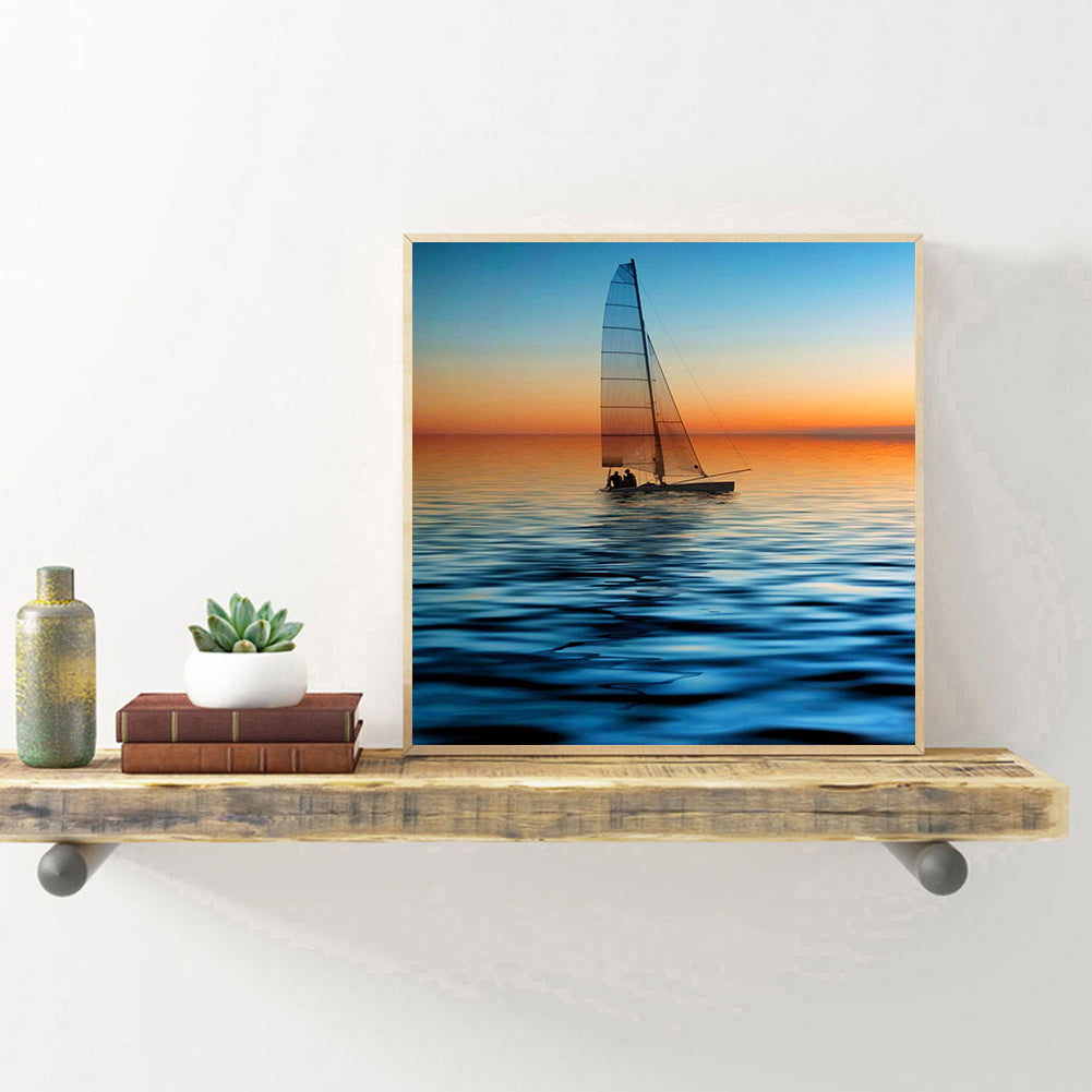 Boat - Full Round Drill Diamond Painting 40*40CM