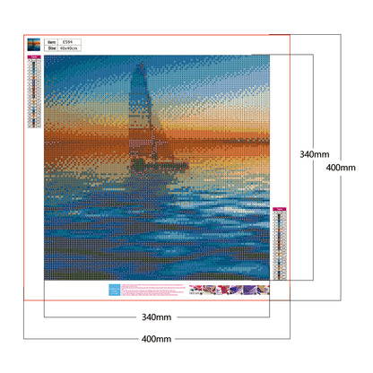 Boat - Full Round Drill Diamond Painting 40*40CM