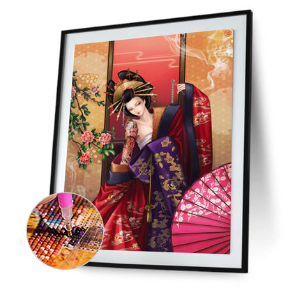 Japanese Geisha - Full Round Drill Diamond Painting 40*50CM