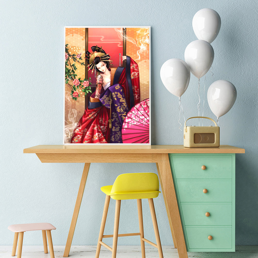 Japanese Geisha - Full Round Drill Diamond Painting 40*50CM