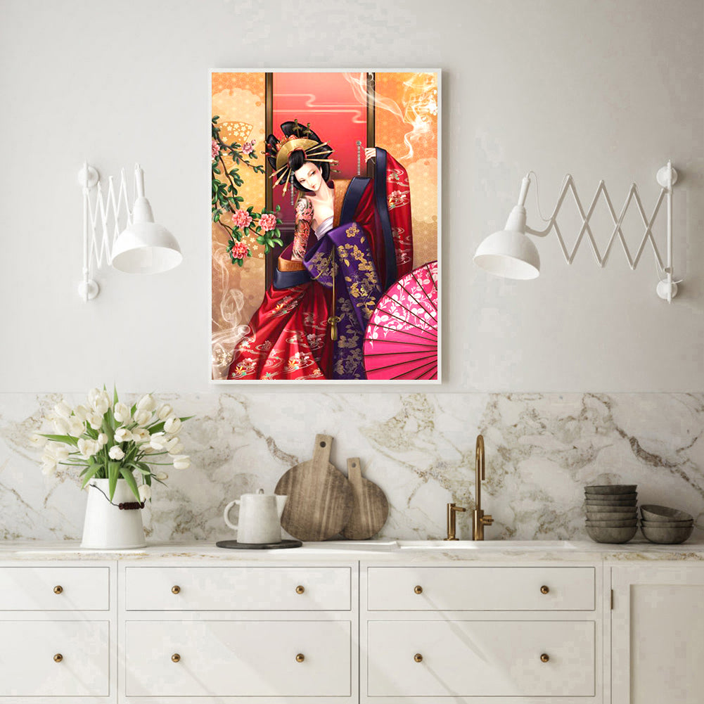 Japanese Geisha - Full Round Drill Diamond Painting 40*50CM
