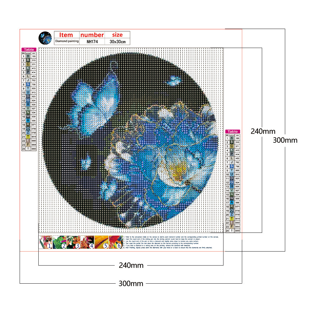 Butterfly - Full Round Drill Diamond Painting 30*30CM