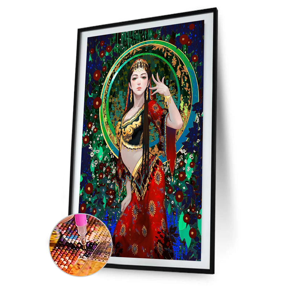 Girl - Full Round Drill Diamond Painting 40*80CM