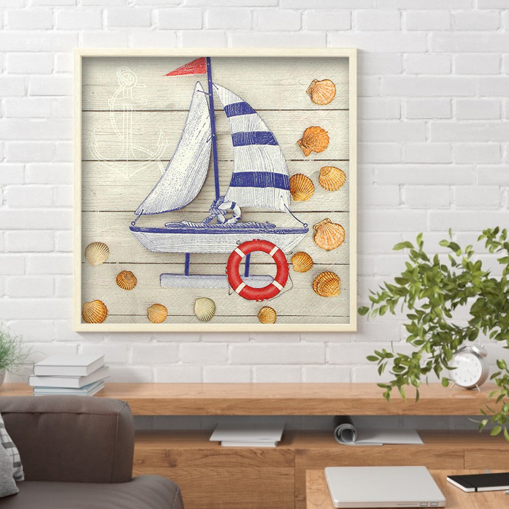 Sailing lighthouse - Full Square Drill Diamond Painting 40*40CM