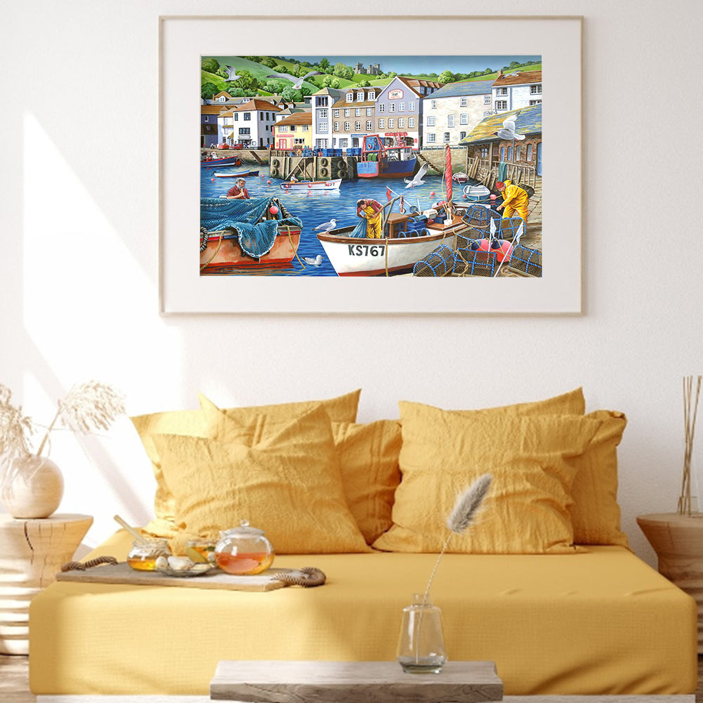 Street Houses - Full Round Drill Diamond Painting 50*40CM