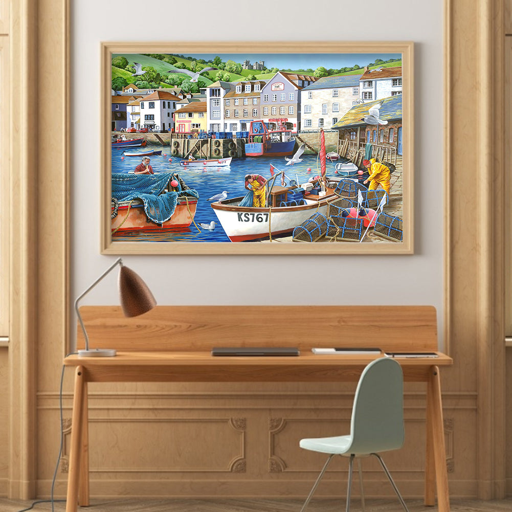 Street Houses - Full Round Drill Diamond Painting 50*40CM