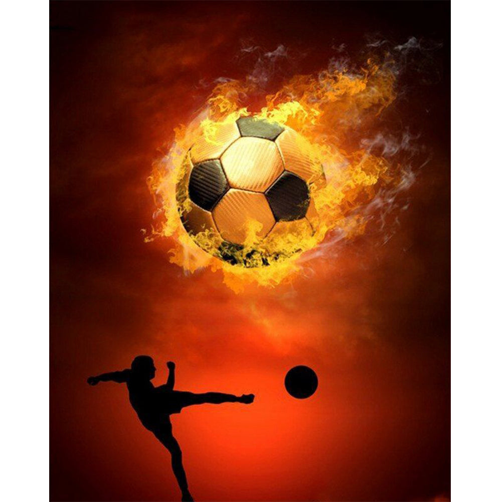 Flame Football - Full Round Drill Diamond Painting 30*40CM