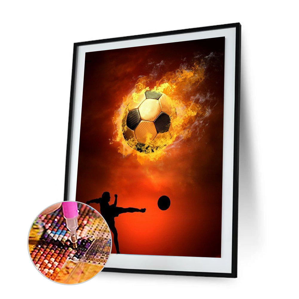 Flame Football - Full Round Drill Diamond Painting 30*40CM