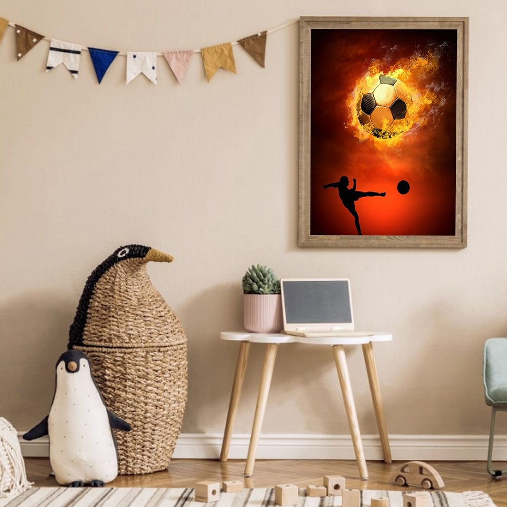 Flame Football - Full Round Drill Diamond Painting 30*40CM