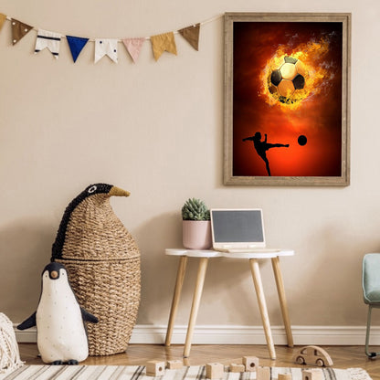 Flame Football - Full Round Drill Diamond Painting 30*40CM