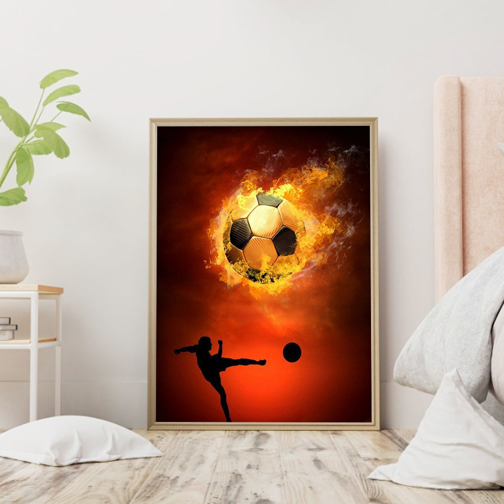 Flame Football - Full Round Drill Diamond Painting 30*40CM