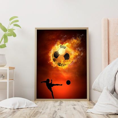 Flame Football - Full Round Drill Diamond Painting 30*40CM