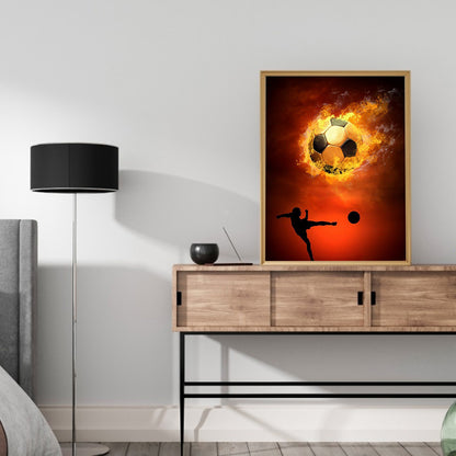 Flame Football - Full Round Drill Diamond Painting 30*40CM