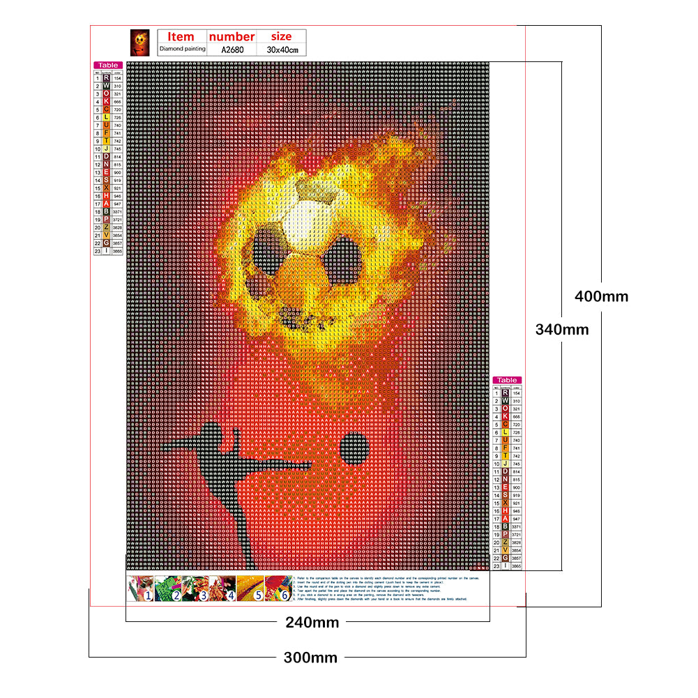 Flame Football - Full Round Drill Diamond Painting 30*40CM