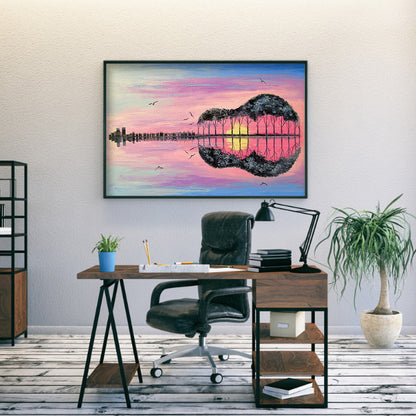 Guitar Scenery - Full Round Drill Diamond Painting 40*30CM