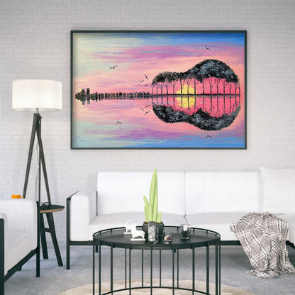 Guitar Scenery - Full Round Drill Diamond Painting 40*30CM