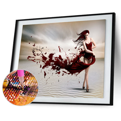 Girl - Full Round Drill Diamond Painting 40*30CM
