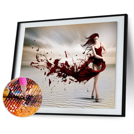 Girl - Full Round Drill Diamond Painting 40*30CM