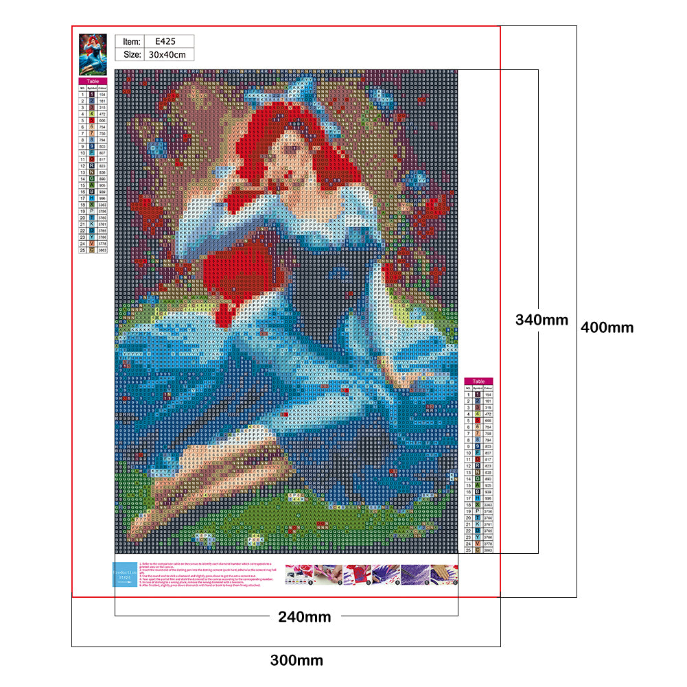 Cartoon Princess - Full Round Drill Diamond Painting 30*40CM
