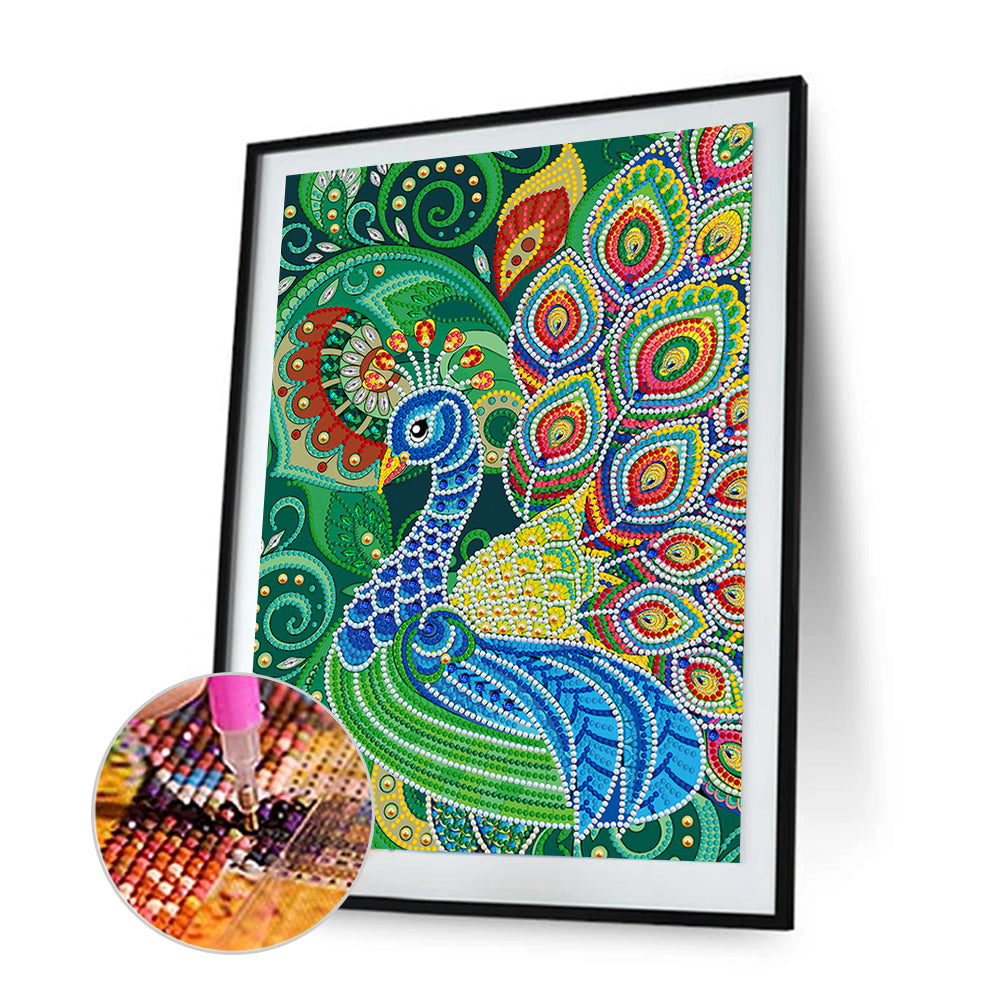 Peacock - Special Shaped Drill Diamond Painting 30*40CM