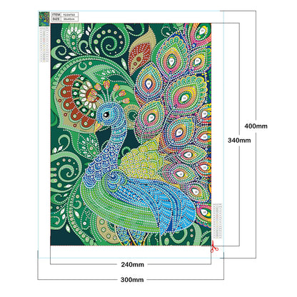 Peacock - Special Shaped Drill Diamond Painting 30*40CM