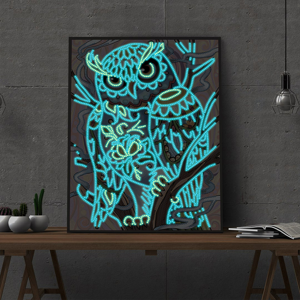 Owl - Special Shaped Drill Diamond Painting 30*40CM