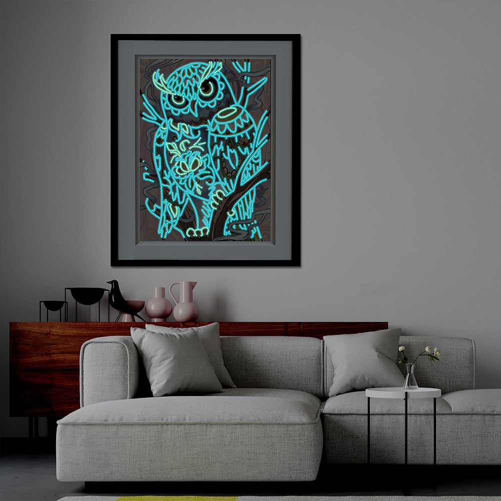 Owl - Special Shaped Drill Diamond Painting 30*40CM