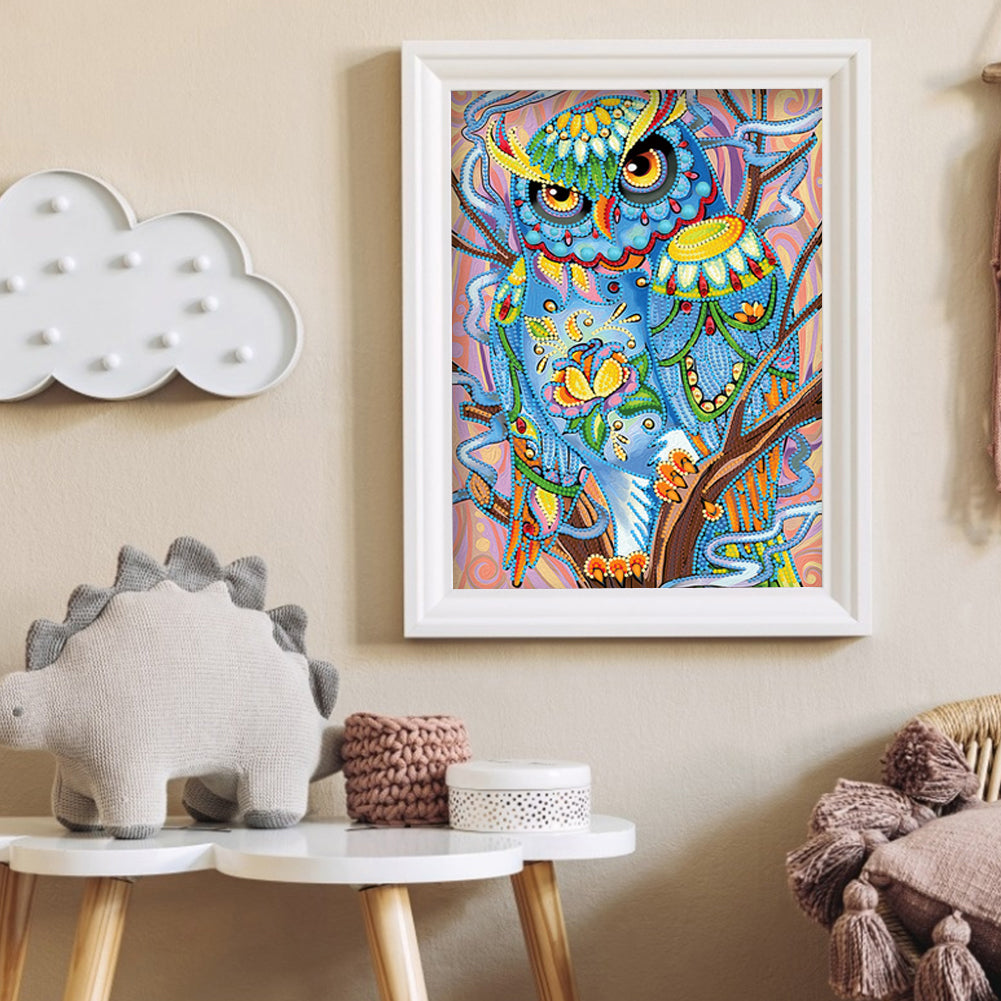 Owl - Special Shaped Drill Diamond Painting 30*40CM