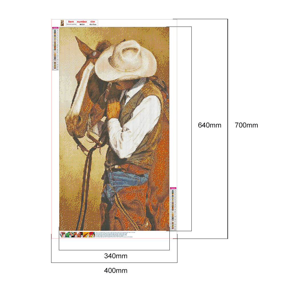 Cowboy - Full Round Drill Diamond Painting 40*70CM