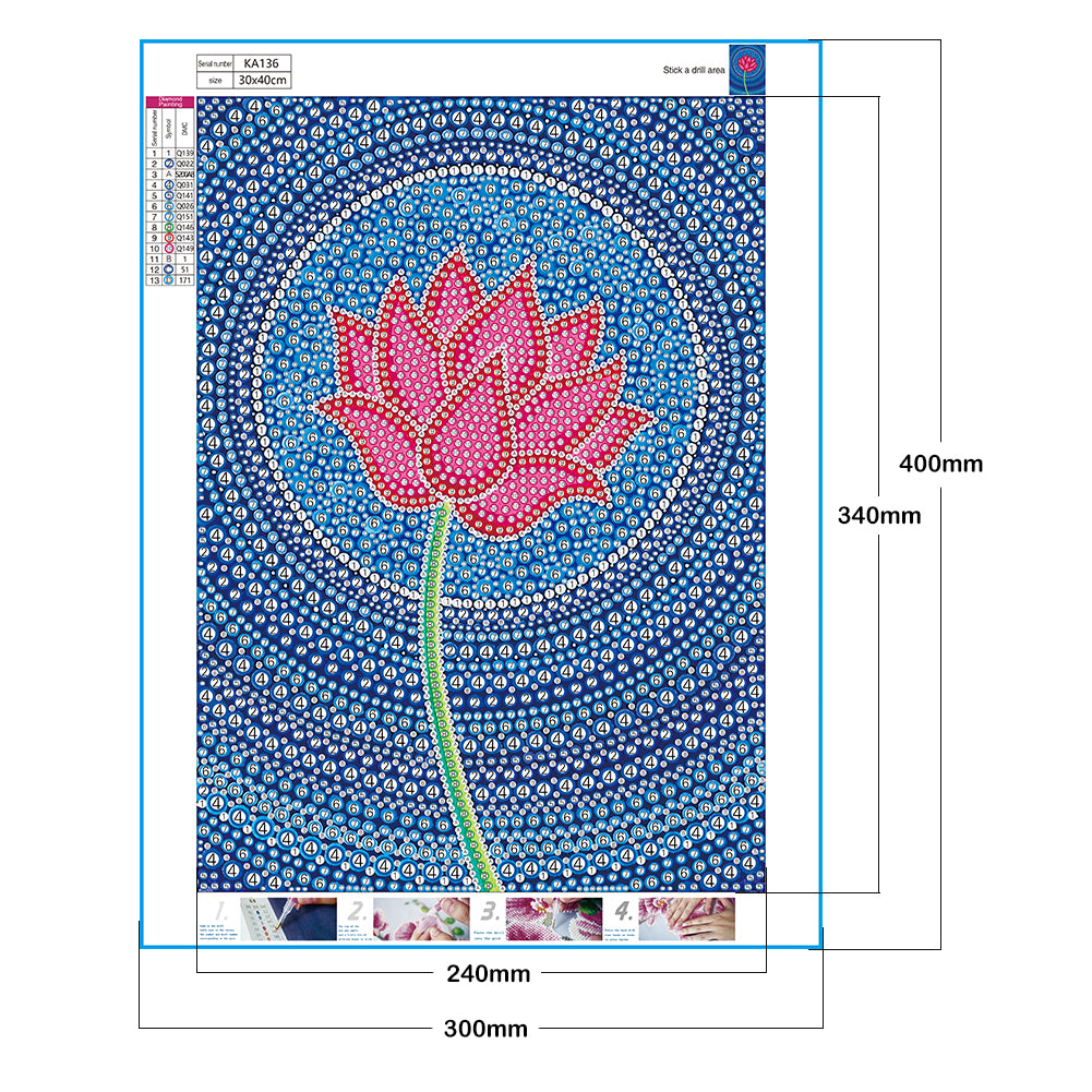 Lotus - Special Shaped Drill Diamond Painting 30*40CM