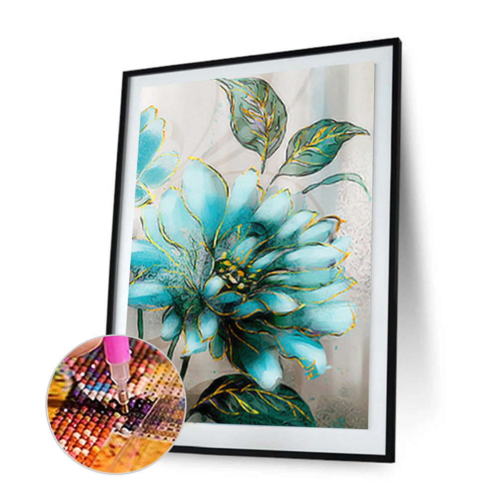 Blue Flower - Full Square Drill Diamond Painting 30*40CM