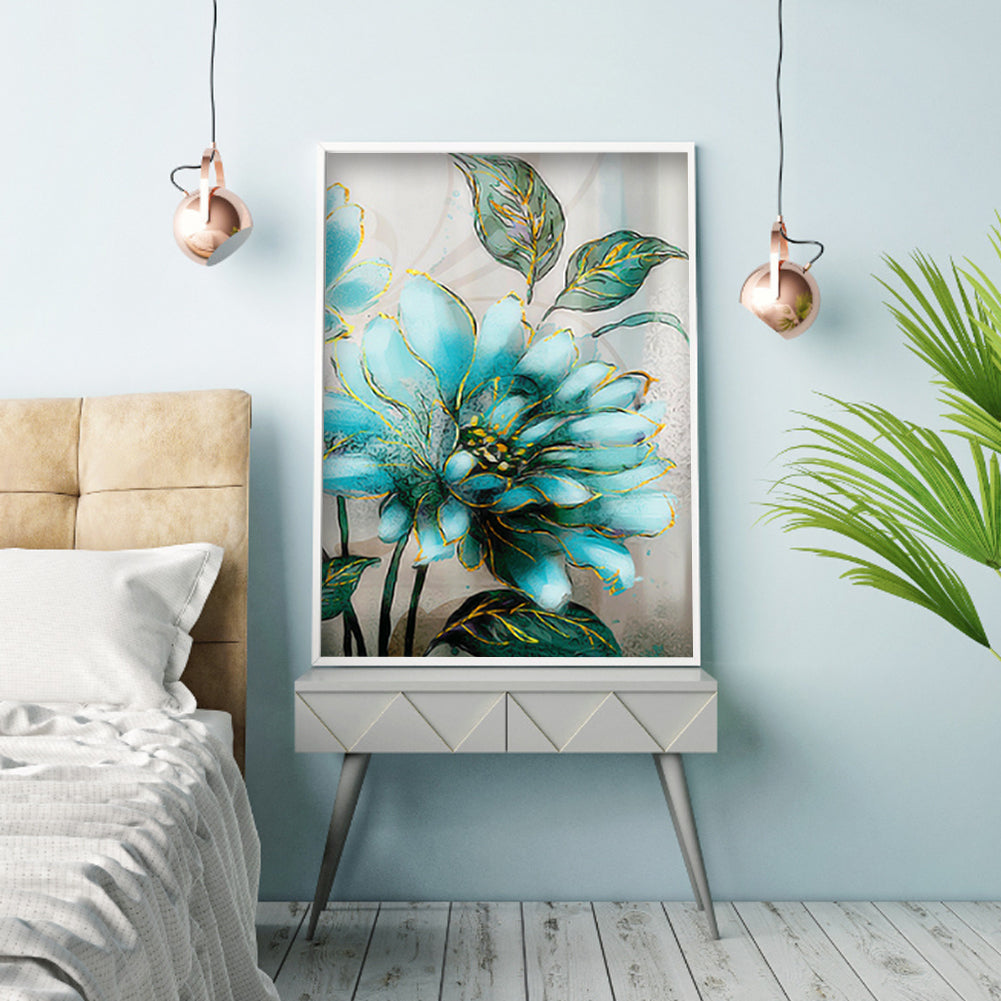 Blue Flower - Full Square Drill Diamond Painting 30*40CM